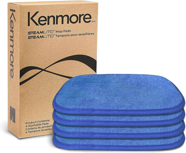 Kenmore KP1010 Steam Mop Textile Pads, 4 Washable Pads for Kenmore SM2050