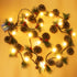2 PCS Christmas Garland with Lights and Bigger Pine Cones, Led String