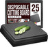 Disposable Cutting Boards for Kitchen - 25 Count Black Cutting Board - 12 Inch X 17.5 Inch