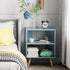 2-Tier Aenuert Night Stand, Blue Kids Nightstand, Modern End Table with Open Storage, Nursery Bedside Table for Small