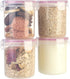 Set 4 Set (18.6 oz) Komax Biokips Overnight Oats Containers with Lids of Round Airtight Food Storage Containers