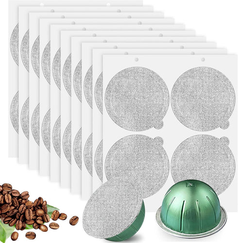 Vertuoline Capsules Coffee Pods Aluminum Foils Lids, Reusable, Compatible with Nespresso VertuoLine Machine, 64mm