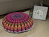32" Purple Mandala Floor Pillow Cushion, Hippie Decorative Bohemian Ottoman Poufs, Pom Pom Pillow Cases, Boho Indian