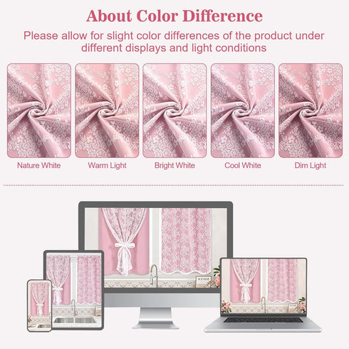 84 Inches Grommet 52" 84" Yinhua Pink Curtains for Girls Room Double Layer Blackout Curtains for Bedroom Long Nursery