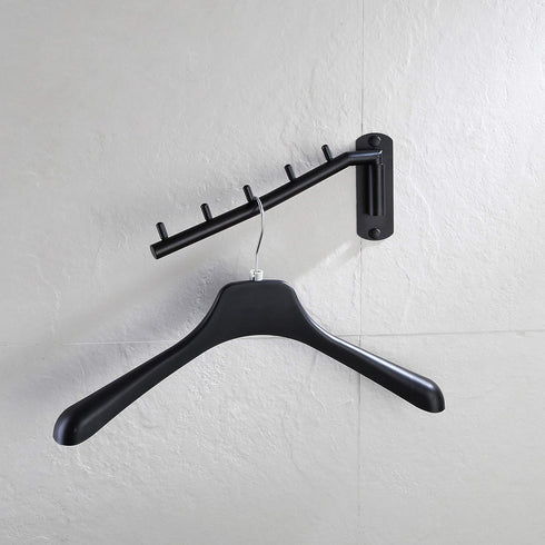 JQK Folding Clothes Hanger Rack, Stainless Steel Swing Arm Hook Holder, Wall Mount Clothing Hanging System, 2 Pack
