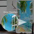 Summer Shower Curtain Set for Bathroom, White Window Blue Sky Sea Water with Green Palm Trees, 72x72 inches