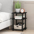 3-Tier Furinno TURN-N-TUBE Side Table, Square Modern End Table, Open Shelves Nightstand, Night Stand, Bedside Table