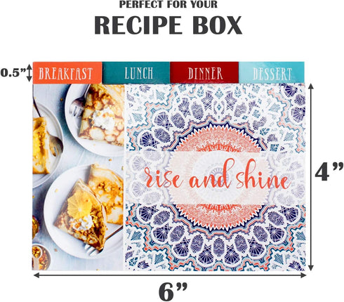 Ring Binder Depot, Recipe Cards 4 inch X 6 inch on Premium Thick Card Stock with Card Dividers Included! Great Gift for Amateurs or Experienced Chefs (Pack of 50) by Ring Binder Depot