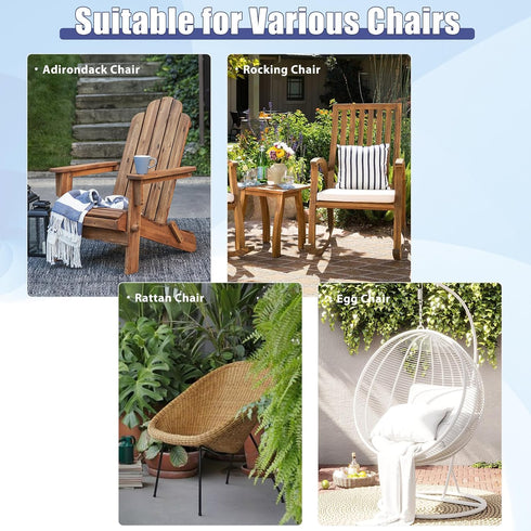 Gollense Adirondack Chair Cushion Rocking Chair Cushions High Back Patio Chair Pad for Indoor/Outdoor Water-Resistant