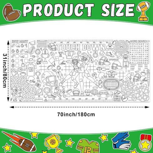 Naozinebi Football Giant Coloring Poster Football Large Versatile Activity Drawing Paper Coloring Tablecloth DIY Sport