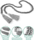 Wooden Beads Garland with Tassels - 61 Inch Grey Wood Bead Garland for Modern Farmhouse and Boho Home Decor