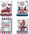 4th of July Patriotic Kitchen Towel, 100% Cotton Independence Day Gnome Quick Dry Stars and Stripes Flag Tea Towels
