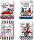 4th of July Patriotic Kitchen Towel, 100% Cotton Independence Day Gnome Quick Dry Stars and Stripes Flag Tea Towels