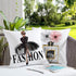 Black White Decorative Pillow Covers 18X18, Set of 2 Pink Fashion Girls Gold Perfume Cute Sofa Couch Covers