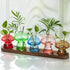 Glass Propagation Station for Plant: Mushroom Planter with Wooden Stand for Home