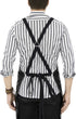 Under NY Sky Cross-Back Black Apron, Adjustable for Men, Women, Pro Barber, Tattoo, Hair Stylist, Server