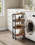 4-Tier 7.1'' TTC02BF CHOEZON Slim Storage Cart, Kitchen Serving Trolley, Slim Rolling Cart with Handle and Guard Rails