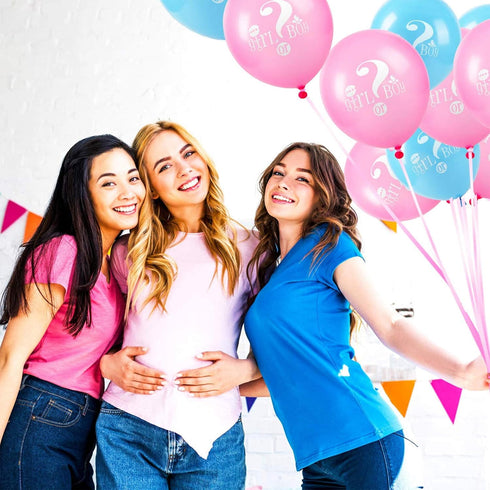 Lecpeting 20 Pcs Gender Reveal Balloons Boy or Girl, 12 Inches Latex Party Balloons for Baby Shower Decorations