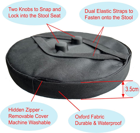 Outward Gear 9.85IN Seat Cushion for Telescopic Stools Collapsible Chair Pads Fit Standard Round Retractable Folding