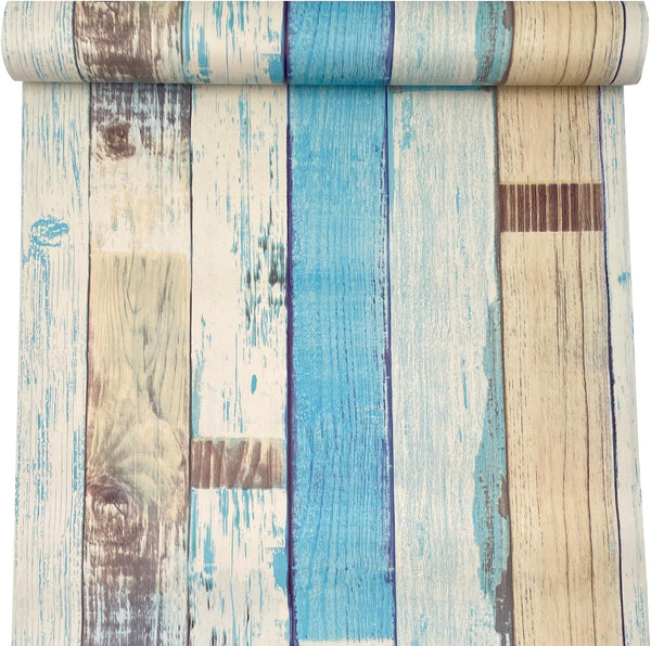 Yifely Colorful Wood Grain Furniture Paper, Decorative Shelf Drawer Liner, Self-Adhesive Door Sticker, 17.7 Inch by 9.8