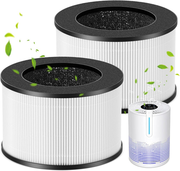 M01 Replacement Filter for MOOKA M01 Air Purifier, H13 True HEPA, 3-in-1 Filtration System, 2 Pack