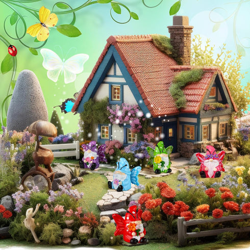 40 1.18 Inch Wesiti Pcs Spring Decoration Butterfly Mini Resin Gnomes Spring Miniature Figurine Statues Tiny Gnomes