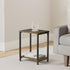 Tigerden 2 Tier Side Table, Heavy Duty End Table with Shelves, Narrow nightstand Table for Small Spaces, Record Player