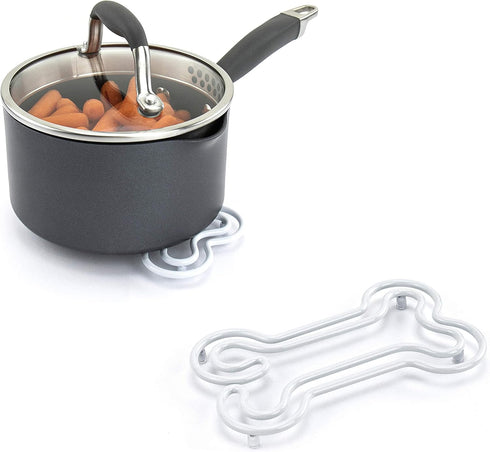 Spectrum Diversified Dog Bone Trivet - Steel Cooling Rack for Kitchen Tables, Funny Potholder for Animal Lovers