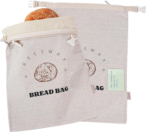 ORORIN Beeswax Bread Bags for Sourdough,Reusable Linen Waxed Sourdough Bread Bags for Homemade