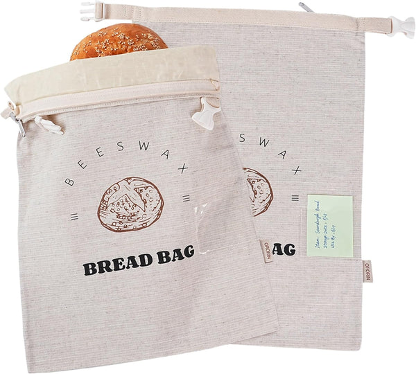 ORORIN Beeswax Bread Bags for Sourdough,Reusable Linen Waxed Sourdough Bread Bags for Homemade