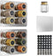Vetacsion Set of 12 Magnetic Spice Tins with 2 Black Metal Wall-Plates,100