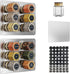 Vetacsion Set of 12 Magnetic Spice Tins with 2 Black Metal Wall-Plates,100