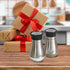 Lonffery Salt and Pepper Shakers Set, Stainless Steel and Glass Bottle, Kitchen Decor, Set of 2