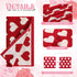 6 Pack Set, Peryiter Cotton Heart Bath Towel Red Heart Embroidered Bathroom Towels for Couples, Soft Absorbent