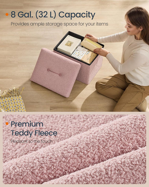 12.2 16.1 12.2 Inches, 286 lb, ULSF094R01 SONGMICS Small Folding Storage Ottoman, Foot Rest Stool, x x Ottoman
