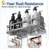 3 Pack, YASONIC Shower Caddy Adhesive, No Drill Bathroom Shower Organizers, with Removable Hooks and Soap Holder, Rust