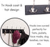 BirdRock Home Tri Hook Coat Rack, 5 Hooks, Wall Mount Hat Rack, Black Finish with Satin Nickel Hooks