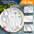 E-far Matte Silverware Set for 4, 20 Pieces Stainless Steel Flatware Set with Square Handle, Dishwasher Safe