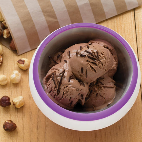 Frozen 6 Zoku Ice Cream Maker, Compact Make and Serve Bowl with Stainless Steel Freezer Core Creates Soft Serve