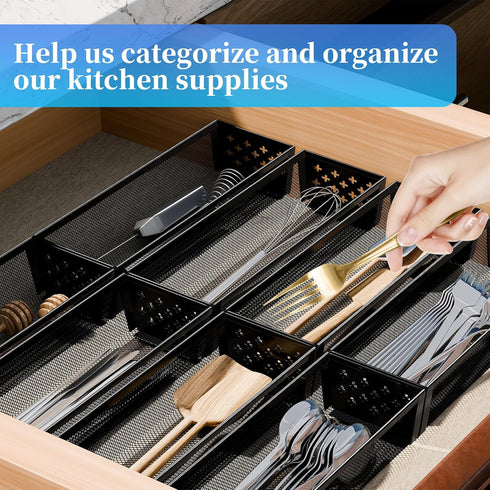 Simple Trending Silverware Drawer Organizer, 8 Pack Utensil Organizer for Large Kitchen Drawers