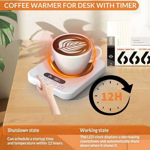 7 Settings,8H 12H Coffee Mug Warmer,Cup Warmer with Temp Auto Shut Off & Timer,Fast Bottle Warmers for All Bottles,The