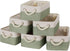Temary Small Storage Baskets, 6 Pack Decorative Fabric Bins with Rope Handles for Organizing Clothes, Canvas Storage