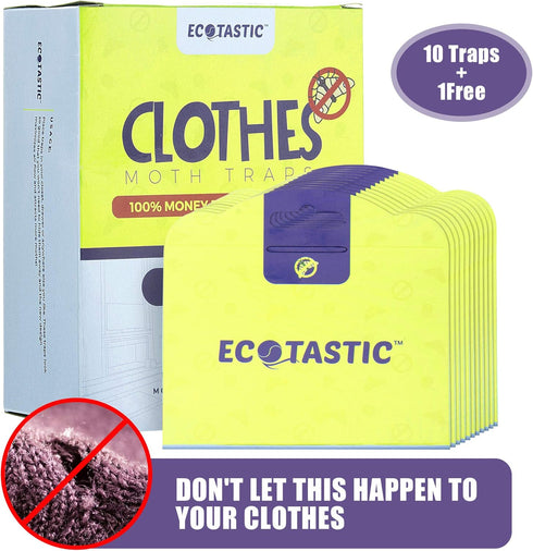 Clothing Moth Traps - 11 Count - Eco-Friendly Foldable Moth Control with Pheromone Technology