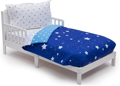 Delta Children 4 Piece Toddler Bedding Set for Boys - Reversible 2-in-1