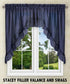 Ellis Curtain Stacey Sheer Balloon Valance, 60" x 15", Navy