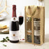 DIWNELEM 1 Pack Burlap Wine Gift Bags, Double Window Two Bottles Jute Bag for Wedding, Party Favors, Christmas