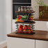 2 Pack Countertop Stackable Trash Bag Holders with Wood Top, Large & Small Garbage Bag Dispenser for Kitchen, Pantry