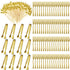 Mini Forks Cocktail Toothpicks Set for Wedding Party, Includes Tongs, Disposable Appetizer Forks, Gold, 184 Pcs
