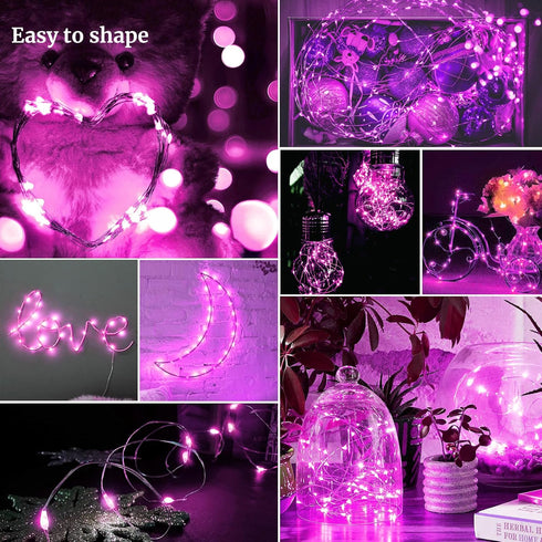 12 Pack 7Ft 20 3 ZGWJ Battery Powered Fairy Lights, Mixed Colors Mini LED Silver Wires, Modes for DIY, Party, Wedding