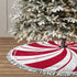 FREEHOTU Mint Sugar Double Swirl Candy Christmas Tree Skirt, Gorgeous Edge Tassel Lace for 48" Ornaments Decoration
